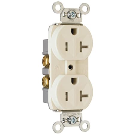 Duplex Tamper Resistant Receptacle, 20A, Light Almond